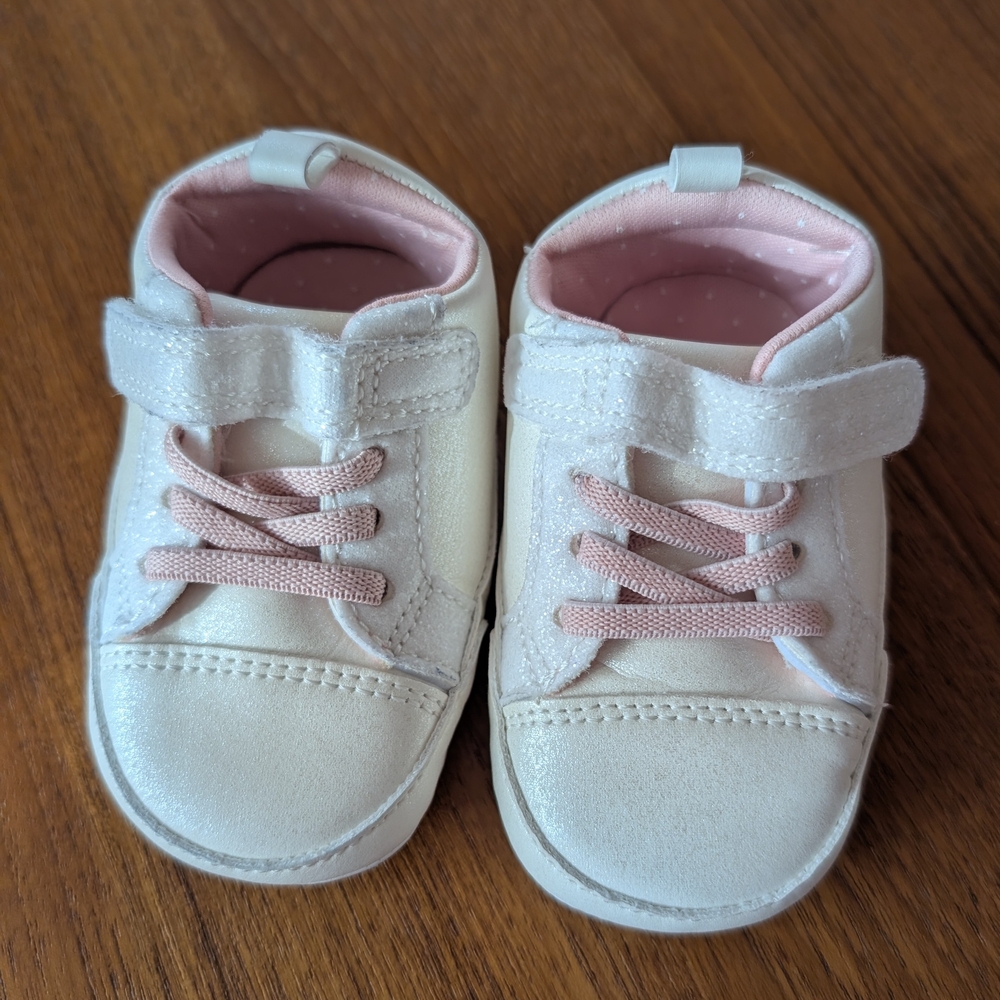White and Pink Kids Shoes